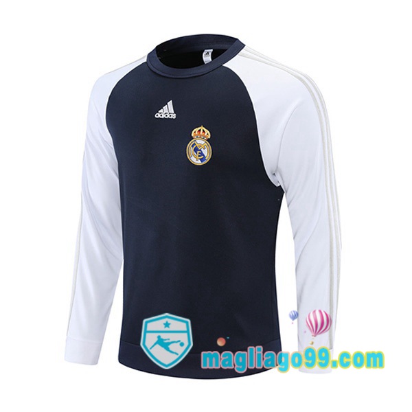 Magliago - Passione Maglie Thai Affidabili Basso Costo Online Shop | Felpa Calcio Real Madrid Bianco Blu 2021/2022