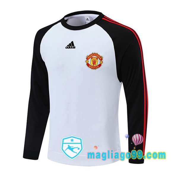 Magliago - Passione Maglie Thai Affidabili Basso Costo Online Shop | Felpa Calcio Manchester United Bianco Nero 2021/2022