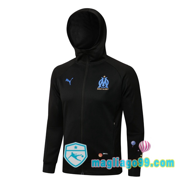 Magliago - Passione Maglie Thai Affidabili Basso Costo Online Shop | Giacca Con Cappuccio Marsiglia OM Nero 2021/2022