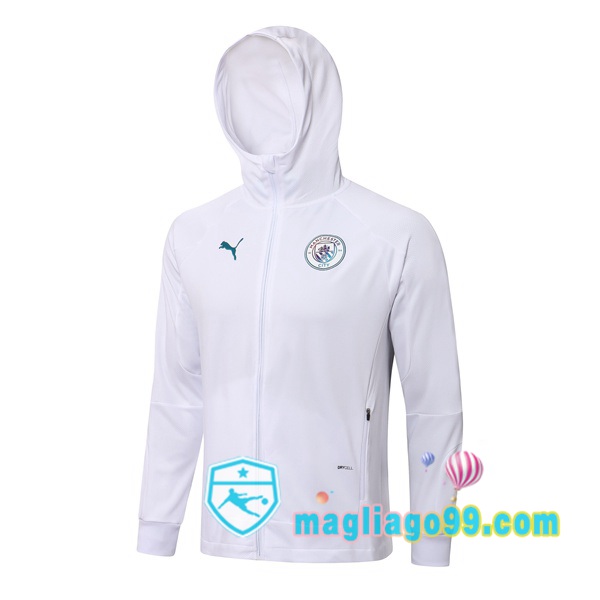 Magliago - Passione Maglie Thai Affidabili Basso Costo Online Shop | Giacca Con Cappuccio Manchester City Bianco 2021/2022