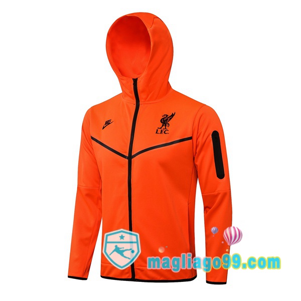 Magliago - Passione Maglie Thai Affidabili Basso Costo Online Shop | Giacca Con Cappuccio FC Liverpool Arancione 2021/2022