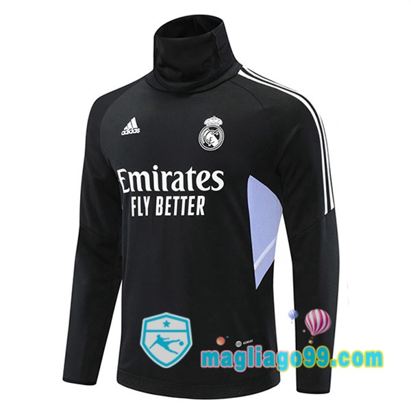 Magliago - Passione Maglie Thai Affidabili Basso Costo Online Shop | Felpa Calcio Real Madrid Collo Alto Nero 2022/2023