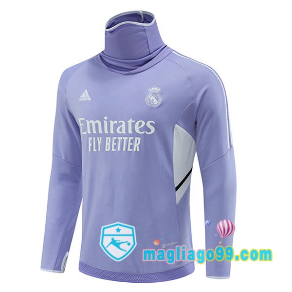 Magliago - Passione Maglie Thai Affidabili Basso Costo Online Shop | Felpa Calcio Real Madrid Collo Alto Porpora 2022/2023