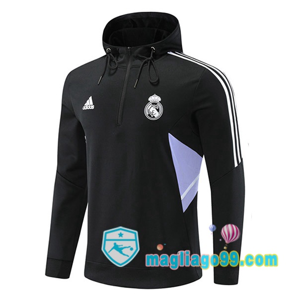 Magliago - Passione Maglie Thai Affidabili Basso Costo Online Shop | Felpa Con Cappuccio Real Madrid Nero 2022/2023