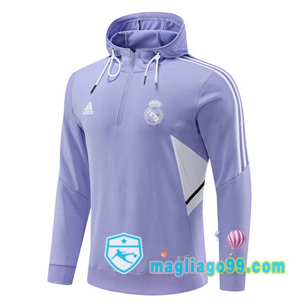 Magliago - Passione Maglie Thai Affidabili Basso Costo Online Shop | Felpa Con Cappuccio Real Madrid Porpora 2022/2023