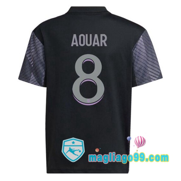 Magliago - Passione Maglie Thai Affidabili Basso Costo Online Shop | Maglia Lyon OL (AOUAR 8) Terza Nero 2022/2023
