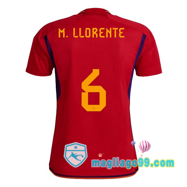 Nazionale Maglia Calcio Spagna (M.LLORENTE 6) Prima Rosso 2022/2023