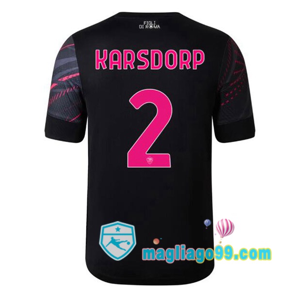Magliago - Passione Maglie Thai Affidabili Basso Costo Online Shop | Maglia AS Roma (KARSDORP 2) Terza Nero 2022/2023
