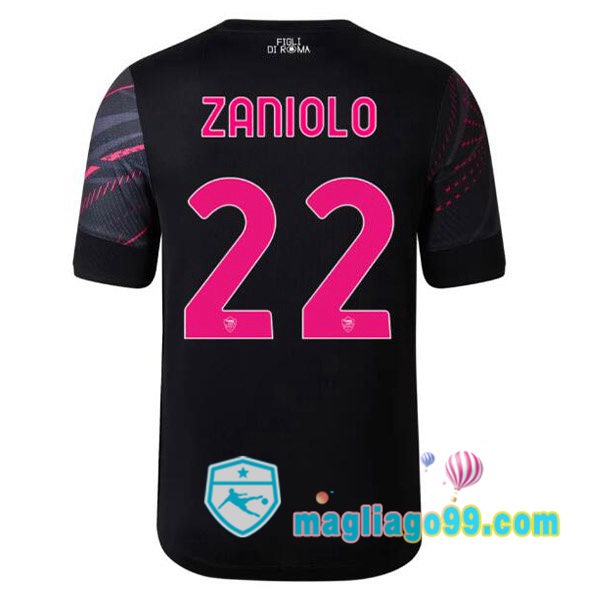 Magliago - Passione Maglie Thai Affidabili Basso Costo Online Shop | Maglia AS Roma (ZANIOLO 22) Terza Nero 2022/2023