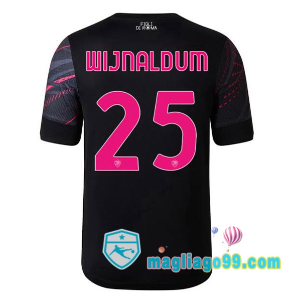 Magliago - Passione Maglie Thai Affidabili Basso Costo Online Shop | Maglia AS Roma (WIJNALDUM 25) Terza Nero 2022/2023