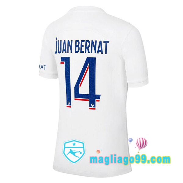 Magliago - Passione Maglie Thai Affidabili Basso Costo Online Shop | Maglia Paris PSG (JUAN BERNAT 14) Terza Bianco 2022/2023
