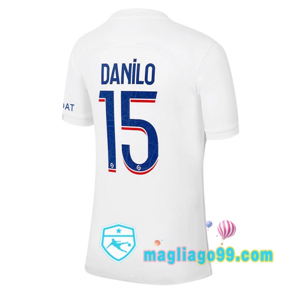 Magliago - Passione Maglie Thai Affidabili Basso Costo Online Shop | Maglia Paris PSG (DANILO 15) Terza Bianco 2022/2023
