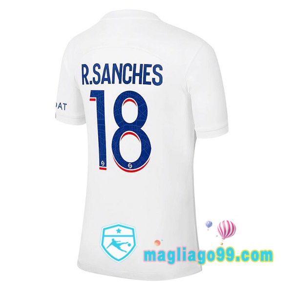 Magliago - Passione Maglie Thai Affidabili Basso Costo Online Shop | Maglia Paris PSG (R.SANCHES 18) Terza Bianco 2022/2023