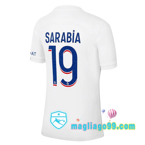 Magliago - Passione Maglie Thai Affidabili Basso Costo Online Shop | Maglia Paris PSG (SARABIA 19) Terza Bianco 2022/2023