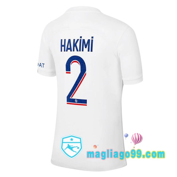 Magliago - Passione Maglie Thai Affidabili Basso Costo Online Shop | Maglia Paris PSG (HAKIMI 2) Terza Bianco 2022/2023