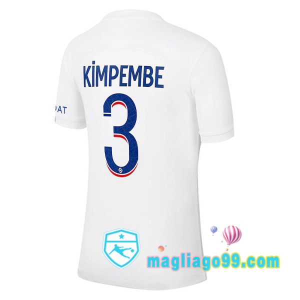 Magliago - Passione Maglie Thai Affidabili Basso Costo Online Shop | Maglia Paris PSG (KIMPEMBE 3) Terza Bianco 2022/2023