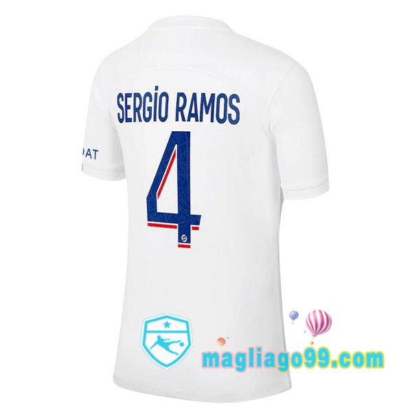 Magliago - Passione Maglie Thai Affidabili Basso Costo Online Shop | Maglia Paris PSG (SERGIO RAMOS 4) Terza Bianco 2022/2023