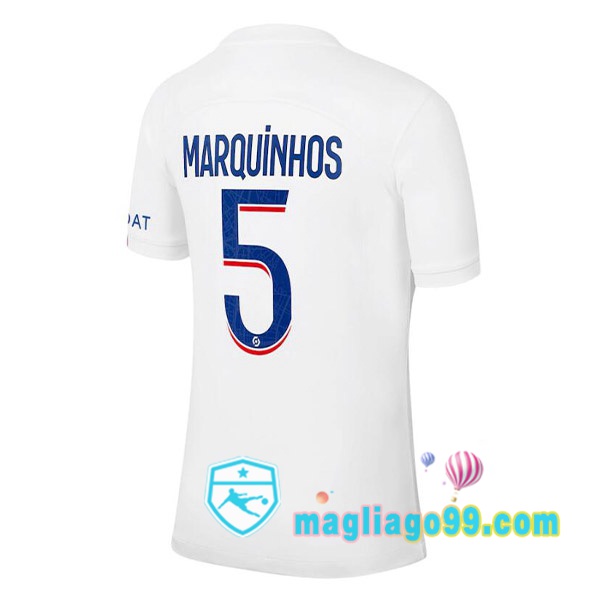 Magliago - Passione Maglie Thai Affidabili Basso Costo Online Shop | Maglia Paris PSG (MARQUINHOS 5) Terza Bianco 2022/2023