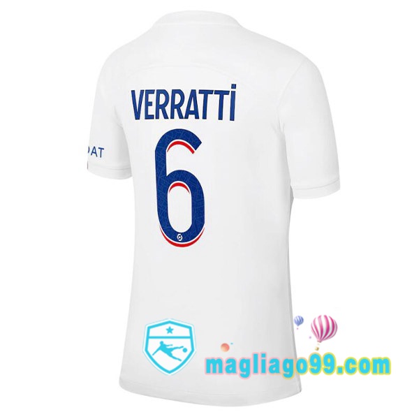 Magliago - Passione Maglie Thai Affidabili Basso Costo Online Shop | Maglia Paris PSG (VERRATTI 6) Terza Bianco 2022/2023