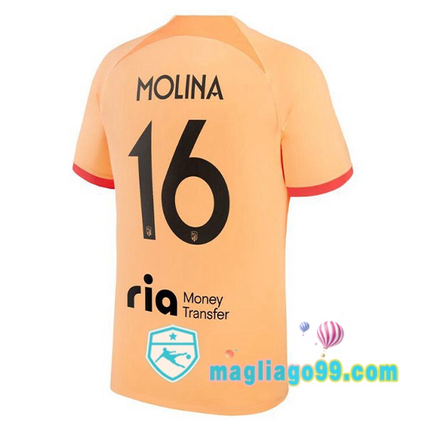 Magliago - Passione Maglie Thai Affidabili Basso Costo Online Shop | Maglia Atletico Madrid (MOLINA 16) Terza Arancione 2022/2023