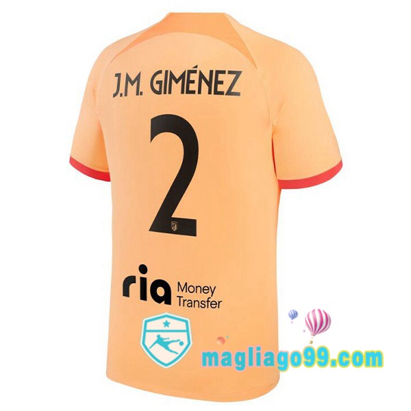 Magliago - Passione Maglie Thai Affidabili Basso Costo Online Shop | Maglia Atletico Madrid (J.M GIMÉNEZ 2) Terza Arancione 2022/2023