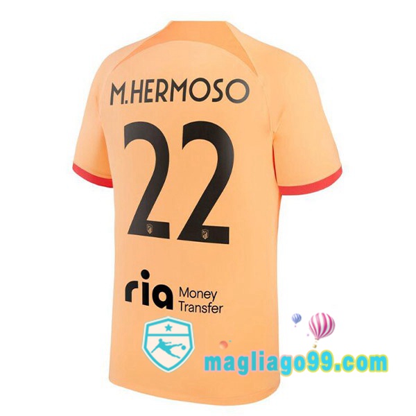 Magliago - Passione Maglie Thai Affidabili Basso Costo Online Shop | Maglia Atletico Madrid (M.HERMOSO 22) Terza Arancione 2022/2023