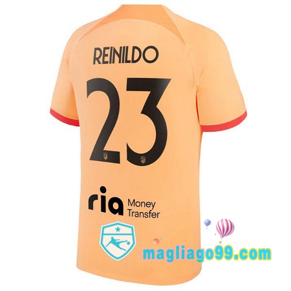 Magliago - Passione Maglie Thai Affidabili Basso Costo Online Shop | Maglia Atletico Madrid (REINILDO 23) Terza Arancione 2022/2023