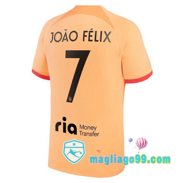 Magliago - Passione Maglie Thai Affidabili Basso Costo Online Shop | Maglia Atletico Madrid (JOÃO FÉLIX 7) Terza Arancione 2022/2023