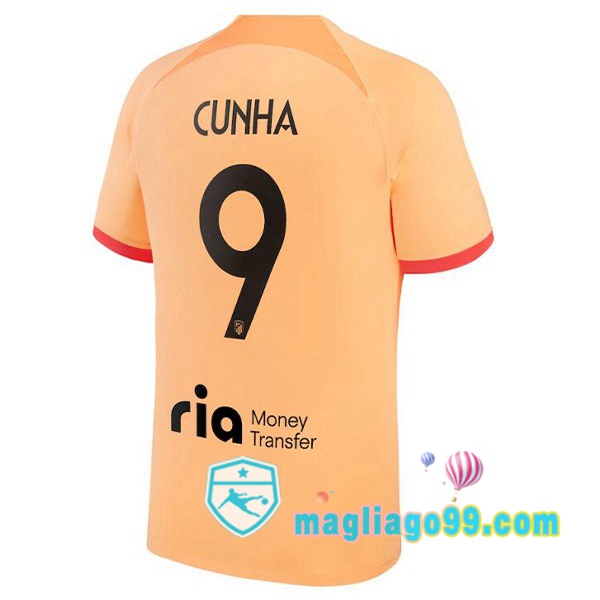 Magliago - Passione Maglie Thai Affidabili Basso Costo Online Shop | Maglia Atletico Madrid (CUNHA 9) Terza Arancione 2022/2023