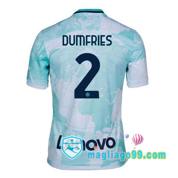 Magliago - Passione Maglie Thai Affidabili Basso Costo Online Shop | Maglia Inter Milan (DUMFRIES 2) Seconda Bianco Verde 2022/2023