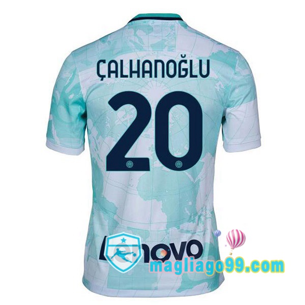 Magliago - Passione Maglie Thai Affidabili Basso Costo Online Shop | Maglia Inter Milan (ÇALHANOĞLU 20) Seconda Bianco Verde 2022/2023