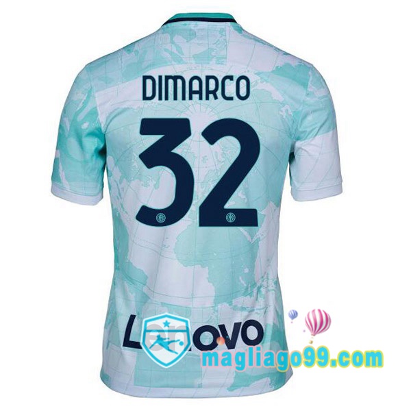 Magliago - Passione Maglie Thai Affidabili Basso Costo Online Shop | Maglia Inter Milan (DIMARCO 32) Seconda Bianco Verde 2022/2023