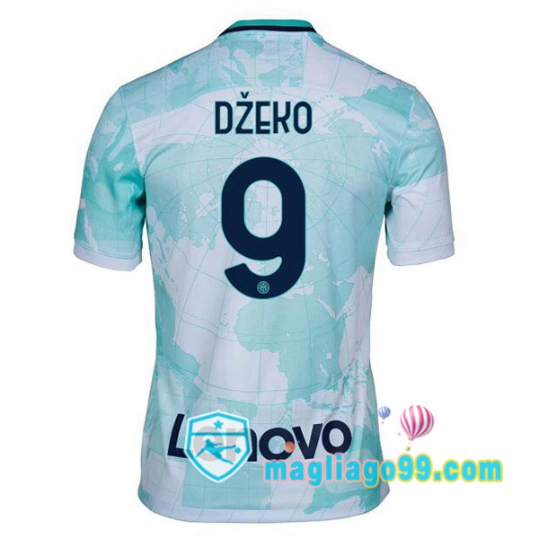 Magliago - Passione Maglie Thai Affidabili Basso Costo Online Shop | Maglia Inter Milan (DŽEKO 9) Seconda Bianco Verde 2022/2023