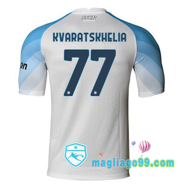 Magliago - Passione Maglie Thai Affidabili Basso Costo Online Shop | Maglia SSC Napoli (Kvaratskhelia 77) Prima Bianco 2022/2023