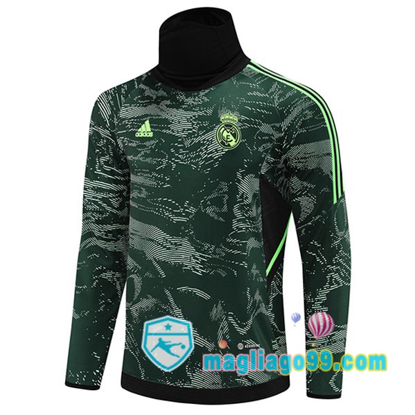 Magliago - Passione Maglie Thai Affidabili Basso Costo Online Shop | Felpa Calcio Real Madrid Collo Alto Verde 2022/2023
