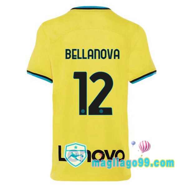 Magliago - Passione Maglie Thai Affidabili Basso Costo Online Shop | Maglia Inter Milan (BELLANOVA 12) Terza Giallo 2022/2023