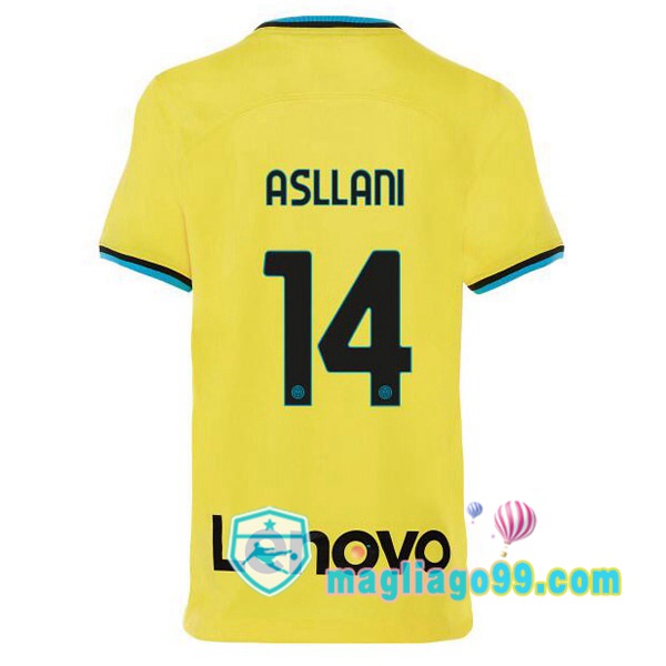 Magliago - Passione Maglie Thai Affidabili Basso Costo Online Shop | Maglia Inter Milan (ASLLANI 14) Terza Giallo 2022/2023