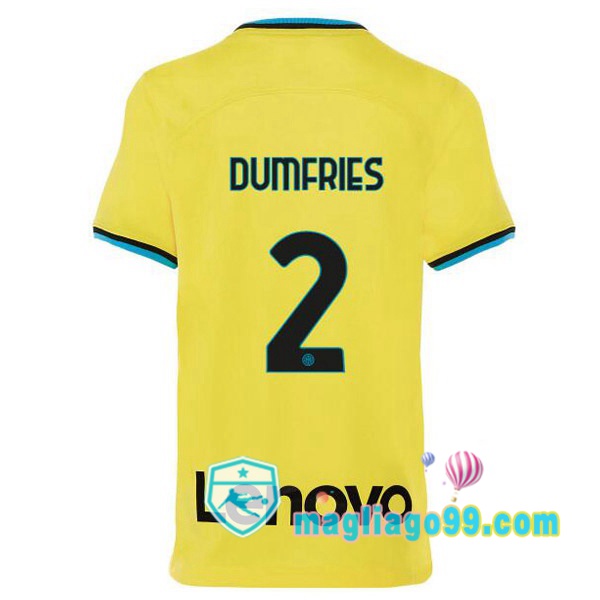 Magliago - Passione Maglie Thai Affidabili Basso Costo Online Shop | Maglia Inter Milan (DUMFRIES 2) Terza Giallo 2022/2023