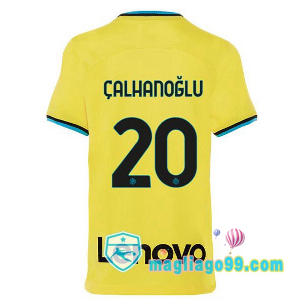 Magliago - Passione Maglie Thai Affidabili Basso Costo Online Shop | Maglia Inter Milan (ÇALHANOĞLU 20) Terza Giallo 2022/2023