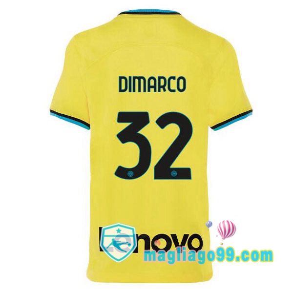 Magliago - Passione Maglie Thai Affidabili Basso Costo Online Shop | Maglia Inter Milan (DIMARCO 32) Terza Giallo 2022/2023