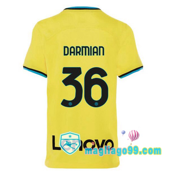Magliago - Passione Maglie Thai Affidabili Basso Costo Online Shop | Maglia Inter Milan (DARMIAN 36) Terza Giallo 2022/2023