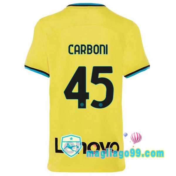 Magliago - Passione Maglie Thai Affidabili Basso Costo Online Shop | Maglia Inter Milan (CARBONI 45) Terza Giallo 2022/2023