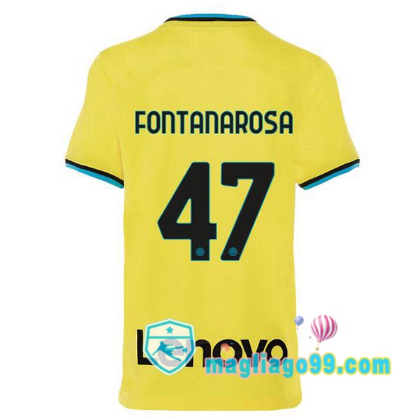 Magliago - Passione Maglie Thai Affidabili Basso Costo Online Shop | Maglia Inter Milan (FONTANAROSA 47) Terza Giallo 2022/2023