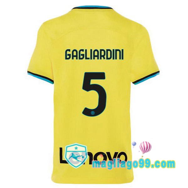 Magliago - Passione Maglie Thai Affidabili Basso Costo Online Shop | Maglia Inter Milan (GAGLIARDINI 5) Terza Giallo 2022/2023