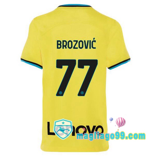 Magliago - Passione Maglie Thai Affidabili Basso Costo Online Shop | Maglia Inter Milan (BROZOVIĆ 77) Terza Giallo 2022/2023