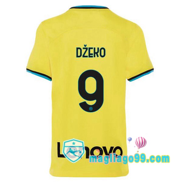 Magliago - Passione Maglie Thai Affidabili Basso Costo Online Shop | Maglia Inter Milan (DŽEKO 9) Terza Giallo 2022/2023