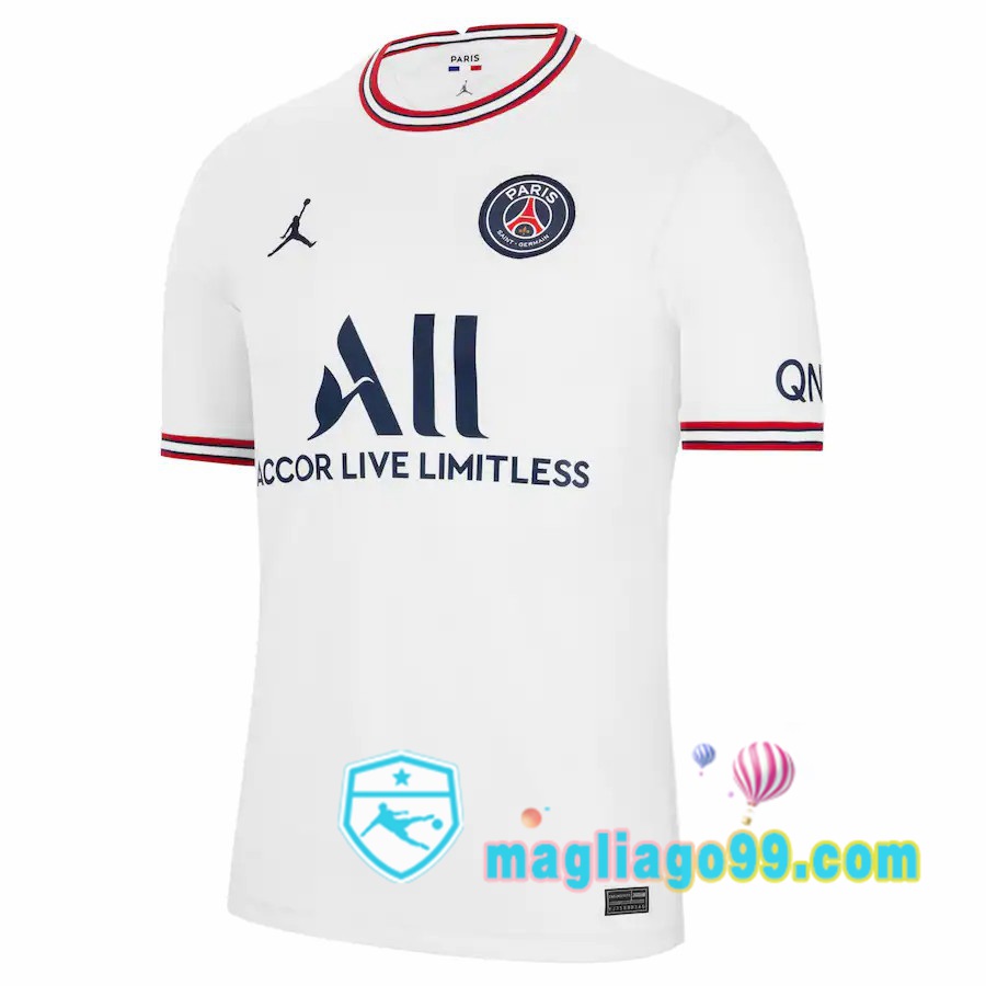 Magliago - Passione Maglie Thai Affidabili Basso Costo Online Shop | Maglia Jordan Paris PSG Quattro Bianco 2021/2022