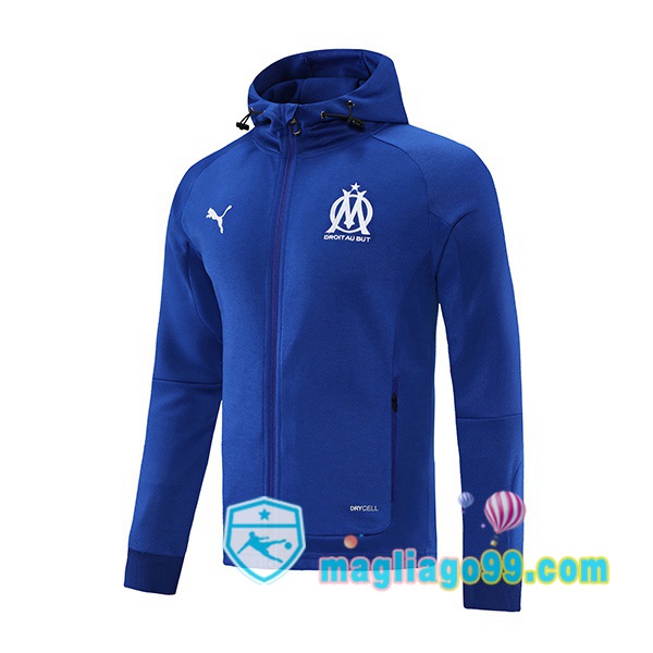 Magliago - Passione Maglie Thai Affidabili Basso Costo Online Shop | Giacca Con Cappuccio Marsiglia OM Blu 2021/2022