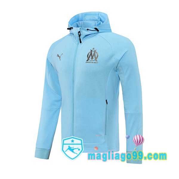 Magliago - Passione Maglie Thai Affidabili Basso Costo Online Shop | Giacca Con Cappuccio Marsiglia OM Blu 2021/2022