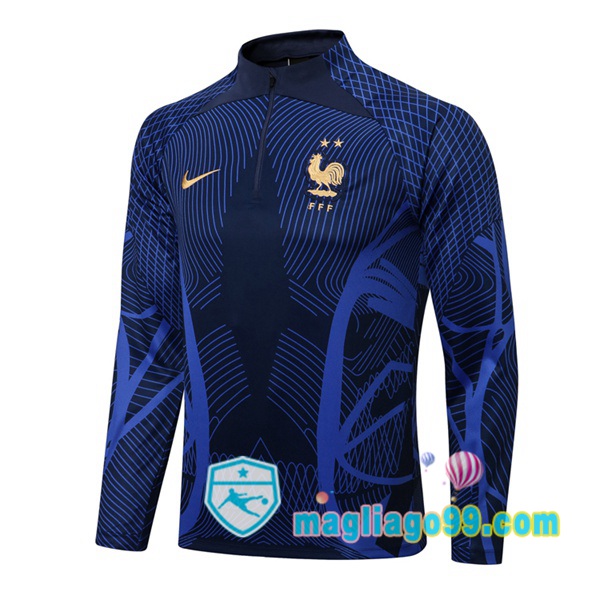 Magliago - Passione Maglie Thai Affidabili Basso Costo Online Shop | Felpa Calcio Francia Blu Royal 2022/2023